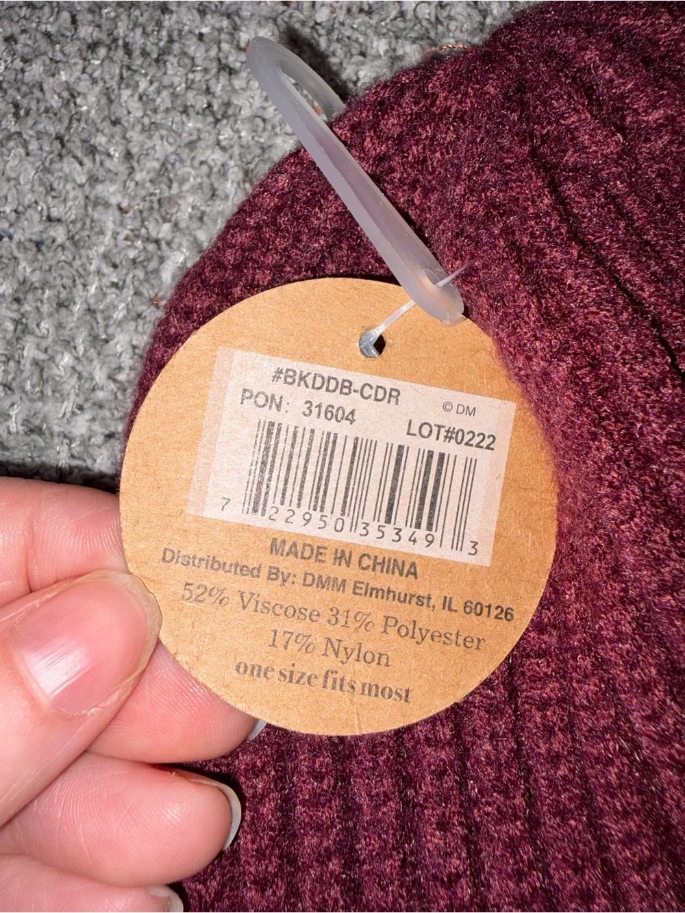 Britt’s Knits Double Dip Beanie in Burgundy to Coral Ombre - Buckle Knit
